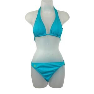 Ralph Lauren Blue Label Bikini Cable Knit Halter Preppy Y2K Vintage